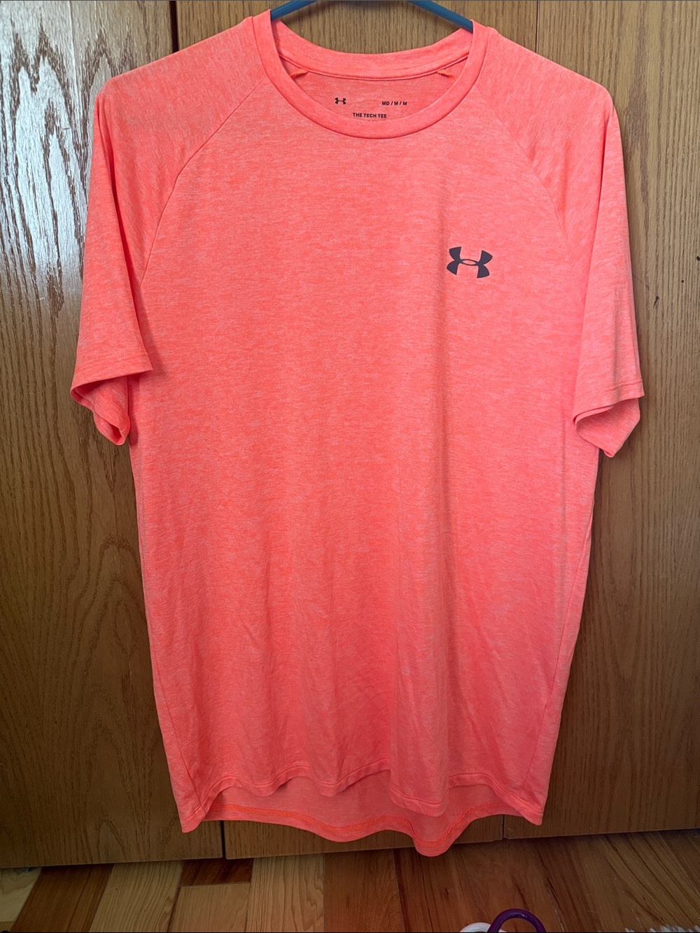 Under Armour Men’s Tech Short Sleeve T-Shirt — Coral/Heather